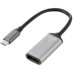 Renkforce USB-C® / DisplayPort káblový adaptér USB-C ® zástrčka, DisplayPort zásuvka 0.15 m čierna RF-5397866 dvojžilový tienený Kábel pre displeje USB-C®; RF-5397866