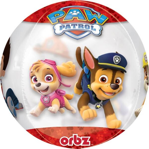 3D fóliový balón Orbz "Paw Patrol Chase and Marshall" číry 38 x 40 cm - Amscan - Amscan