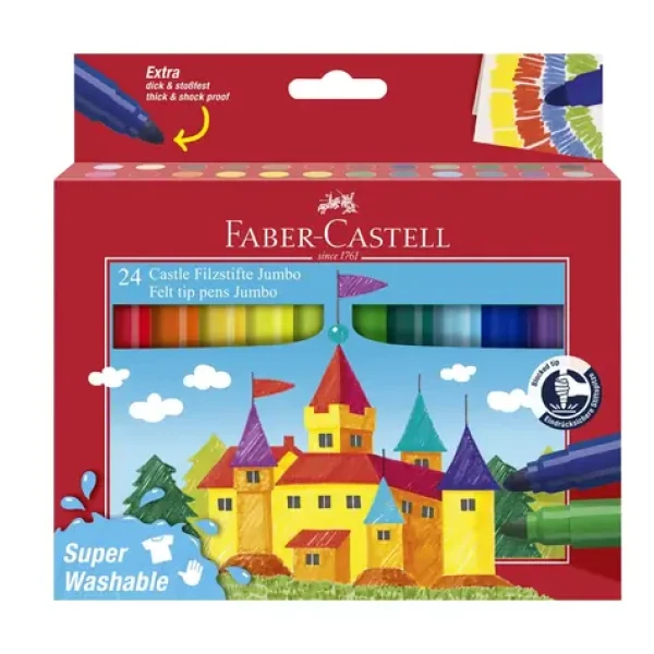 Faber-Castell Jumbo Fixy - papierová krabička 24 ks (154324)