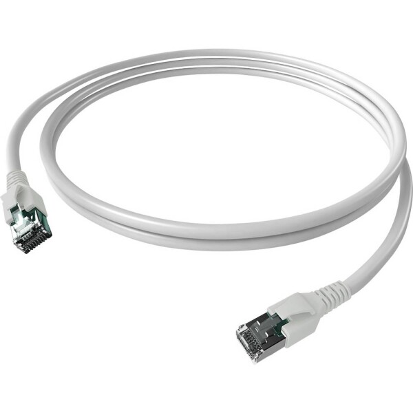 Easylan CP1KWBWBW0020 RJ45 sieťové káble, prepojovacie káble CAT 6A S/FTP 2.00 m biela dvojžilový tienený, bez halogénov, samozhášavý 1 ks; CP1KWBWBW0020