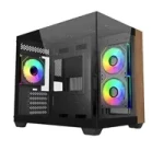 Cooler Master Elite 481 Wood čierna / ITX / 2x USB-A 3.0 / 1x USB-C 3.2 / 3x 120mm ARGB / bez zdroja / priehľadná bočnica (E481-KHNN-S00)
