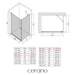 CERANO - Sprchovací kút Antelo L/P - 6 mm - chróm, transparentné sklo - 80x30x190 - otočný CER-477392
