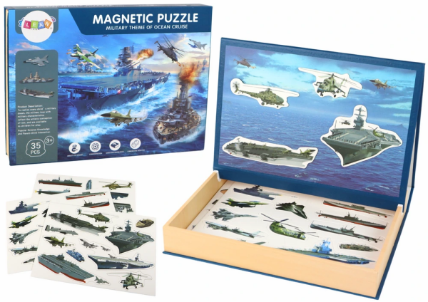 Mamido Sada Vzdelávacích Magnetických Puzzle s Motívom Vojenských Lodí