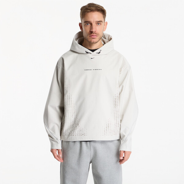 Mikina Nike Tech Men's Dri-FIT Shori Knit Pullover Hoodie Light Bone/ Black S