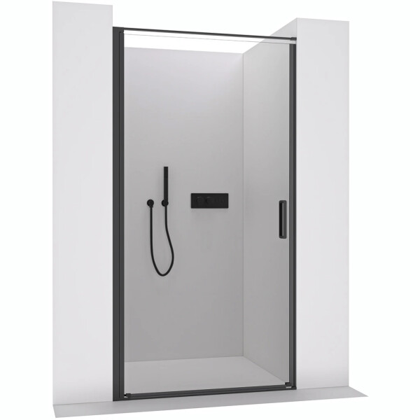 CERANO - Sprchové otočné dvere Porte L/P - 8 mm - čierna matná, transparentné sklo - 80x195 CER-413486