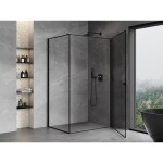 MEXEN/S - Mist-B sprchovací kút dvere krídlové pravá 80 x 120, čierna okraj, čierna 8A2T-080-120-70-70-P