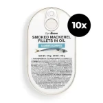 Filety z údenej makrely v oleji - GymBeam (10 x 170 g) (108856-2-10x170g)