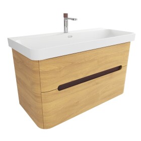 Kúpeľňová skrinka s umývadlom SAT Fusion 97,5x53x45 cm dub medový mat SATFUSION2100DMMWB SATFUSION2100DMMWB