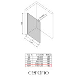CERANO - Sprchová zástena Walk-in Onyx Round Ľ/P - 6 mm - chróm, transparentné sklo - 120x190 CER-670894