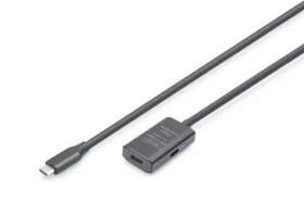 Digitus USB-C čierna / Predlžovací kábel / USB 3.2 Gen1 5G / 5 m / aktívny (DA-73108)