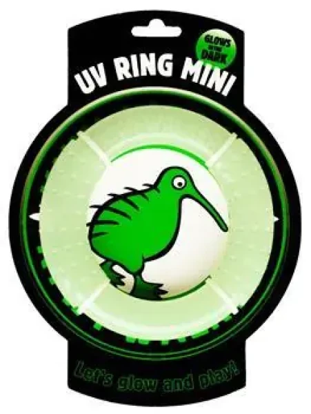 Kiwi Walker Svietiaci lietajúci a plávací kruh Mini / Hračka pre psov / guma / svieti v tme (TPR-503)