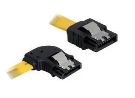 DeLock SATA 82492 žltá / SATA kábel / pravouhlý a rovný konektor / SATA II 3 Gb/s / 30 cm (82492)