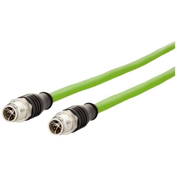 Metz Connect 142M2X11020 M12 sieťové káble, prepojovacie káble CAT 6A S/FTP 2.00 m zelená krytie PUR, odolný proti kyselinám, odolný proti ozónu, odolný proti; 142M2X11020