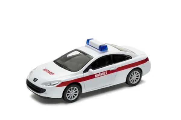 Welly Peugeot Coupe 407 NOTARZT 1:34 biela