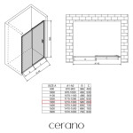 CERANO - Sprchové posuvné dvere Varone LINE Ľ/P - 6 mm - čierna matná, mliečne sklo - 130x195 CER-662656