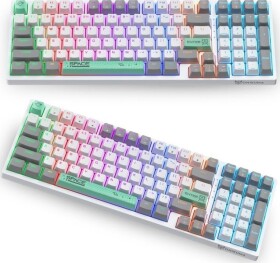 Onikuma ONIKUMA G38 Klawiatura Mechaniczna Gamingowa RGB : farba - Biely/Sivý