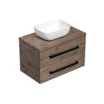 Kúpeľňová skrinka s čiernou úchytkou a krycou doskou SAT Cube Way 80x47, 5x46 cm dub Wellington mat CUBE46C803DW45 CUBE46C803DW45