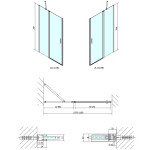 POLYSAN - ZOOM BLACK sprchové dvere 1100, číre sklo ZL1311B