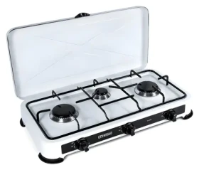 Promis KG300 biela / Plynový varič / 3 horáky / gril / mechanické ovládanie / bez reduktora (KG300B)