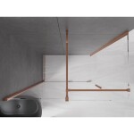 MEXEN/S - Velár sprchovací kút 130 x 70, transparent, ružové zlato 871-130-070-01-60