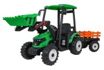 Mamido Detský elektrický traktor MEGA D68 24V s prívesom zelený