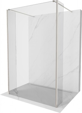 MEXEN/S - Kioto Sprchová zástena WALK-IN voľne stojaca 105 x 30 x 30, transparent, nikel kartáčovaná 800-105-030-222-97-00-030