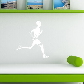 Veselá Stena Samolepka Bežec Farba: bílá, Veľkosť: 80 x 80 cm