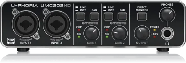 Behringer UMC202HD / Externá zvuková karta / USB / XLR / 6.3mm (27000445)