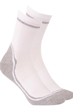 SPORTIVE - KRÁTKE FROTÉ PONOŽKY PRE MLADÝCH MUŽOV SO VZOROM AG+ bílá 45/47