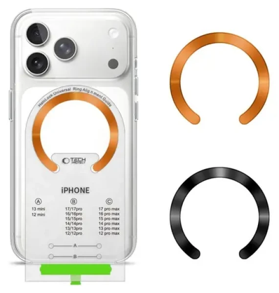 Tech-Protect MMP-210 oranžová/čierna / Magnetický krúžok MagSafe / 2 ks / univerzálny