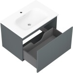 MEXEN/S - Orio kúpeľňová skrinka 70 cm s umývadlom Vela, 1 šuplík, grafit mat/biela mat 91A10-07047-1-BF66-W23M01