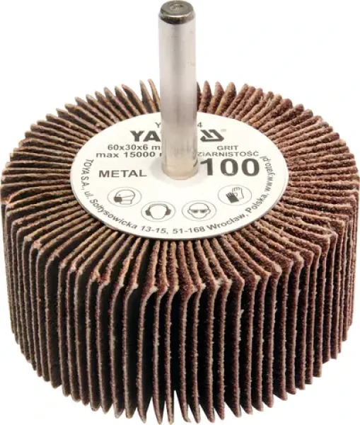YATO Kotúč lamelový radiálny / 60x30 mm / Zrnitosť P-60 / Priemer stopky 6 mm