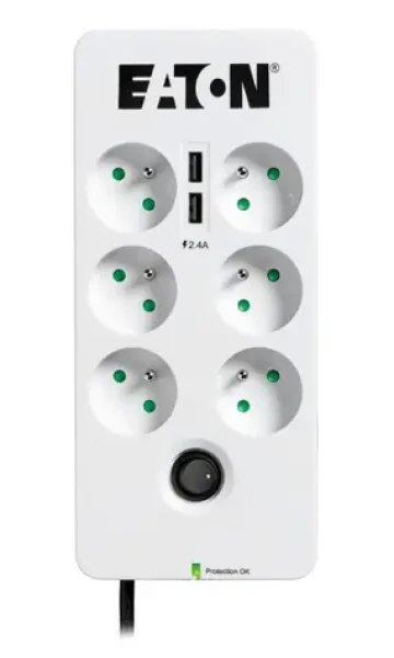 EATON Protection Box PB6UF / prepäťová ochrana / 6 zásuviek / 2x USB port (PB6UF)