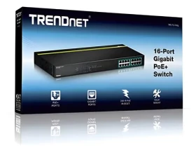 Trendnet TPE-TG160g / Switch / 16x Gigabit PoE+ / 246 W / 32 Gbit/s / Rack 1U / kovové prevedenie (TPE-TG160G)