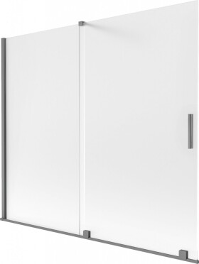 MEXEN/S - Velár dvojkrídlová posuvná vaňová zástena 180 x 150, dekor, grafit metal 896-180-000-31-95