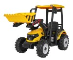 Mamido Detský elektrický traktor MEGA D68 24V s prívesom žltý