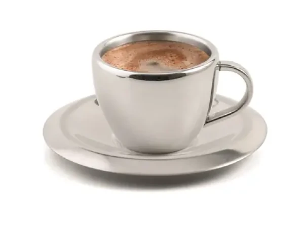 Weis Hrnček na espresso s tanierikom / Hrnček na espresso / dvojplášťová nerezová oceľ / 55 ml (16900)