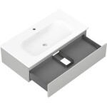 MEXEN/S - Orio kúpeľňová skrinka 90 cm s umývadlom Vela, 1 šuplík, šedá mat/biela mat 91A10-09023-1-BF62-W23M01