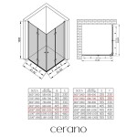 CERANO - Sprchovací kút Volpe Duo Ľ/P - 6 mm - čierna matná, transparentné sklo - 100x70x190 - zalamovacie CER-480163
