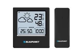 Blaupunkt WS10BK čierna / Meteostanica / vonkajší teplomer / hodiny / LCD Displej (5901750507465)