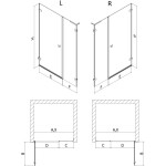 MEXEN/S - Lunar-B L sprchové dvere krídlové ľavé 140, transparent, grafit metal 832SL-140-050-95-00-L