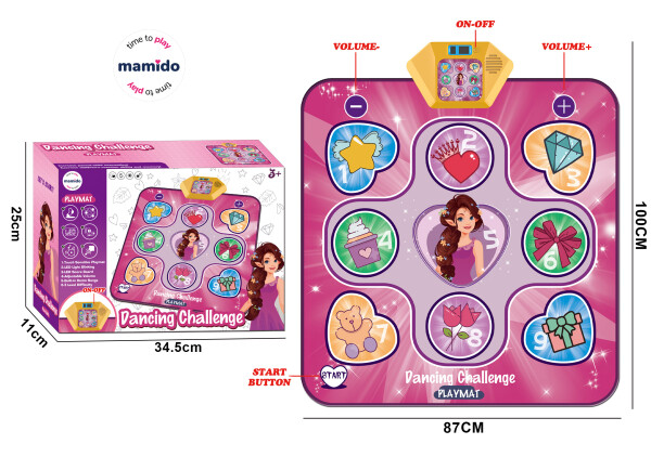 Mamido Mamido Tanečná podložka 87 cm x 100 cm ružová MT1236