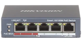 HIKVISION DS-3E1105P-EI/M / Switch / 4X 100 Mbps RJ45 PoE / 1x 100 Mbps uplink / 45W Super PoE (DS-3E1105P-EI/M)
