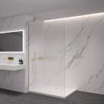 CERANO - Sprchová zástena Walk-in Crystal Ľ/P - 8 mm - bezvzperový systém - zlatá, ryhované sklo - 60x200 CER-8050BD6784