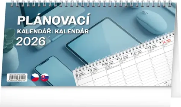 NOTIQUE Stolový kalendár Plánovací CZ/SK 2026 / 25 x 12.5 cm (PGS-35349)