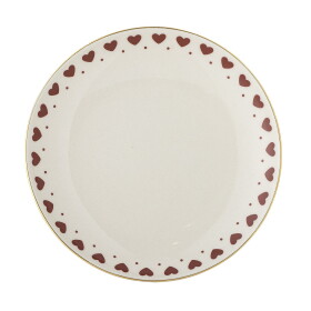 Bloomingville Keramický dezertný tanier Jolly Red Hearts 16 cm