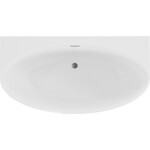 MEXEN/S - Bruna voľne stojaca vaňa nástenná 150 x 82, biela lesk, sifón a prepad grafit metal 52731508200-95