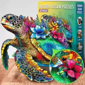 EscapeWelt Drevené puzzle Korytnačka