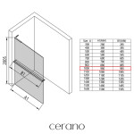 CERANO - Sprchová zástena Walk-in Onyx L-pravá vzpera - 8 mm + polička/držiak na uteráky - čierna matná, grafitové sklo - 100x200 CER-8050BD984