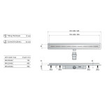Omp Tea - RENOVA ECONOMY LINE podlahový žľab s roštom z nerezové oceli, L-740, DN40 4943.904.8C